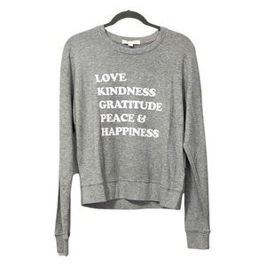 NWT $75 Spiritual Gangster Happiness Savasana Sweater Crew Neck Grey Large